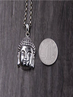 Buddha Sakyamuni Buddha Statue Pendant S925 Sterling Silver Carved Bodhisattva Buddha Head Pendant
