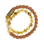 Citrine & Vajra Bodhi Bead Bracelet Tibetan Vintage Double-Wrap Bracelet for Women
