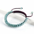 Premium Handmade Natural A-Grade Blue Jadeite Peace Circle Bracelet