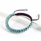 Premium Handmade Natural A-Grade Blue Jadeite Peace Circle Bracelet
