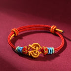 Handmade Red String Couple Bracelet with Lovers’ Knot – Zodiac Year Good-Luck Charm