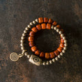 Tibetan Handmade Double-Wrap Yak Bone & Brass Dzi Bead Bracelet · Sacred Strength, Grounded Spirit