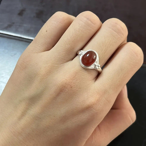 Adjustable Vintage S925 Sterling Silver Gemstone Ring
