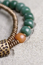 Double-Layer Bodhi Beads& Brass Bracelet Calming Stress-Relief Stack for Women