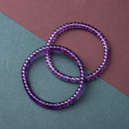 Natural Uruguayan Amethyst Bracelet - 5-8mm Purple Single-Strand Beaded Bracelet