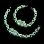 Natural A-Grade Bean Green Jadeite Pixiu Bracelet – Central Pixiu Talisman, Spiritual Protection, Unisex Design