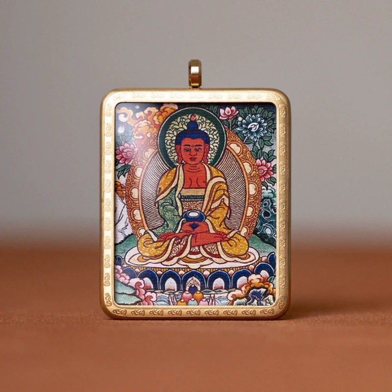Tibetan Thangka  Amulet Talisman Pendant Necklace (35mm*45mm)