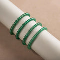 Natural Ice-Green Strawberry Quartz Straight-Cut Thin Slice Bracelet