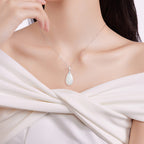 Natural Hetian White Jade Teardrop Pendant – Elegant Minimalist Jade Jewelry for Women