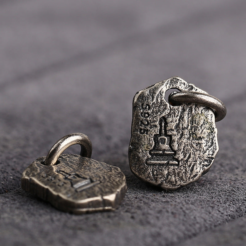S925 Silver, Five Scriptures Tag Silver Plated DIY Jewelry Accessories