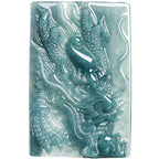 Natural Blue Water Jadeite Dragon Pendant – A-Grade Jade, Powerful Zodiac Dragon Talisman