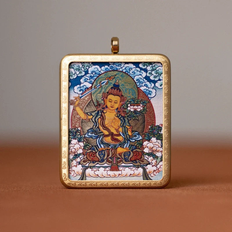 Tibetan Thangka  Amulet Talisman Pendant Necklace (35mm*45mm)