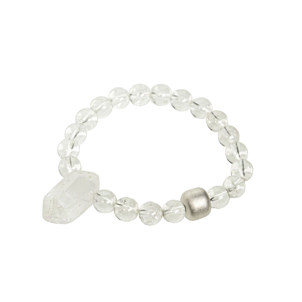 Clear Quartz Single-Strand Bracelet Calming Crystal Couple Jewelry