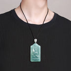 Natural Blue Water Jadeite Guanyin Pendant – A-Grade Jade, Spiritual Protection Talisman