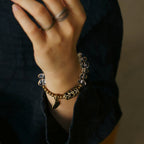 White Quartz & Brass Single-Strand Bracelet – Calm & Clarity for Women