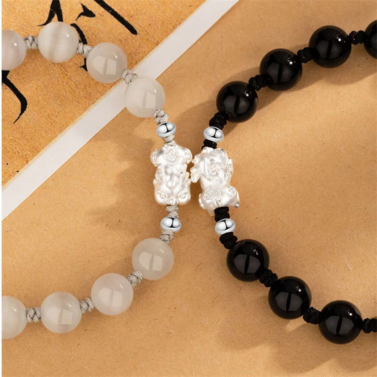 DIY Design S925 Silver Couple Pixiu Bracelet