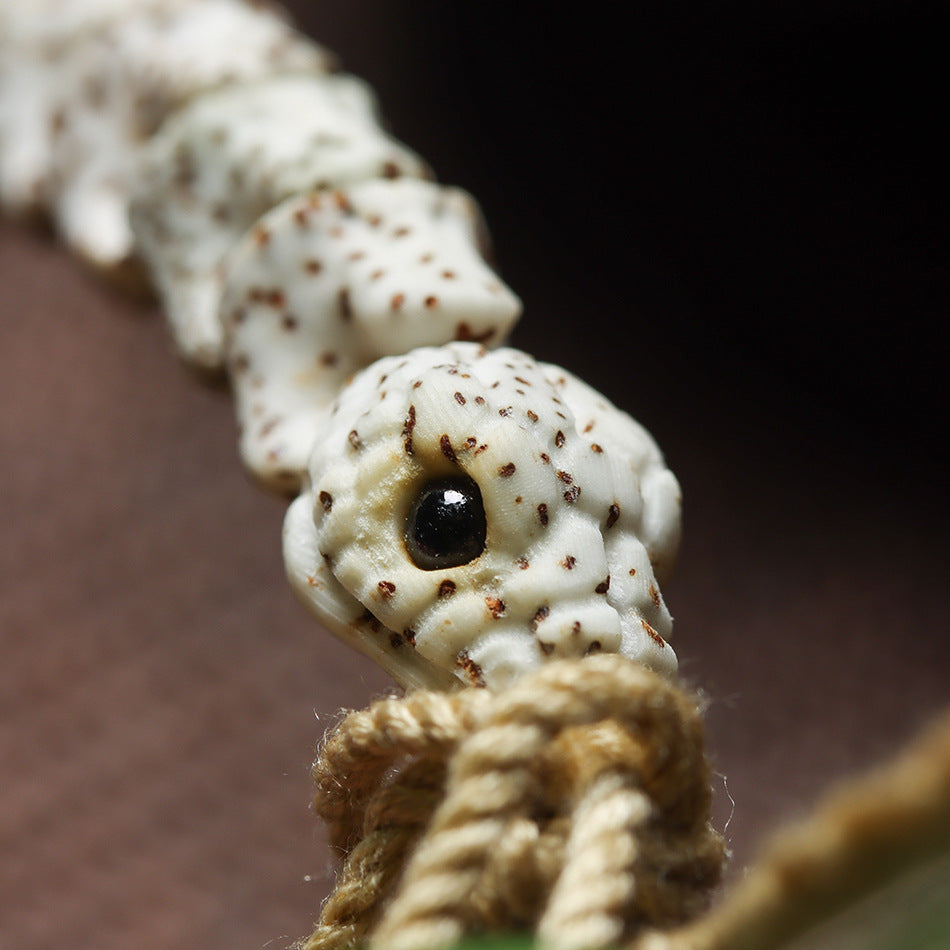 Natural Star and Moon Bodhi Snake Bone Carved Bracelet