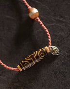 Handmade Rope Tibetan Dzi Bead Pendant