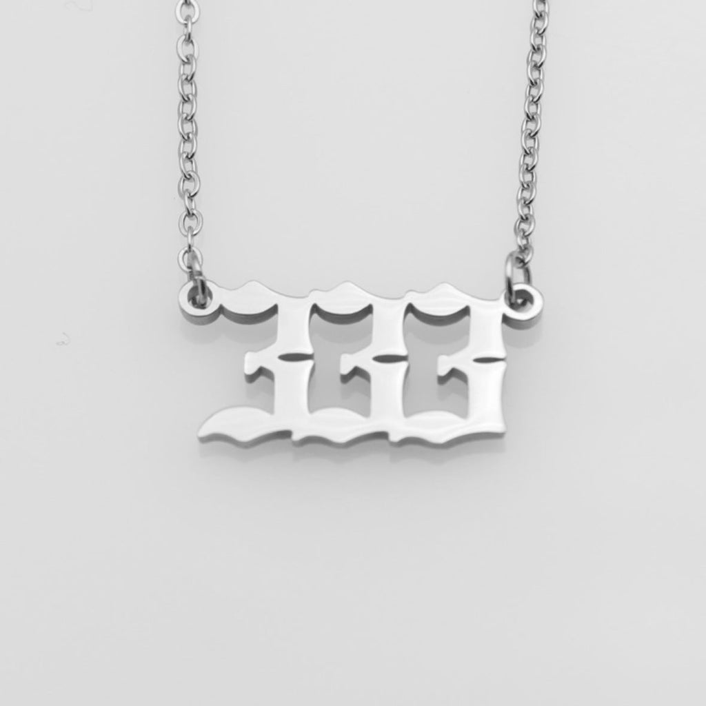 Stainless Steel Necklace Angel Number Necklace 111-999 for Women