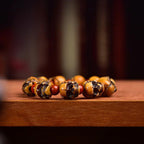 Tibetan Camel Bone Handcrafted Skulls Bracelet  – Unique Tibetan-Style Skull Bead Bracelet