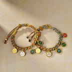 Tibetan Five Wealth Gods Blessing Bracelet – Handwoven with Green Tara Energy