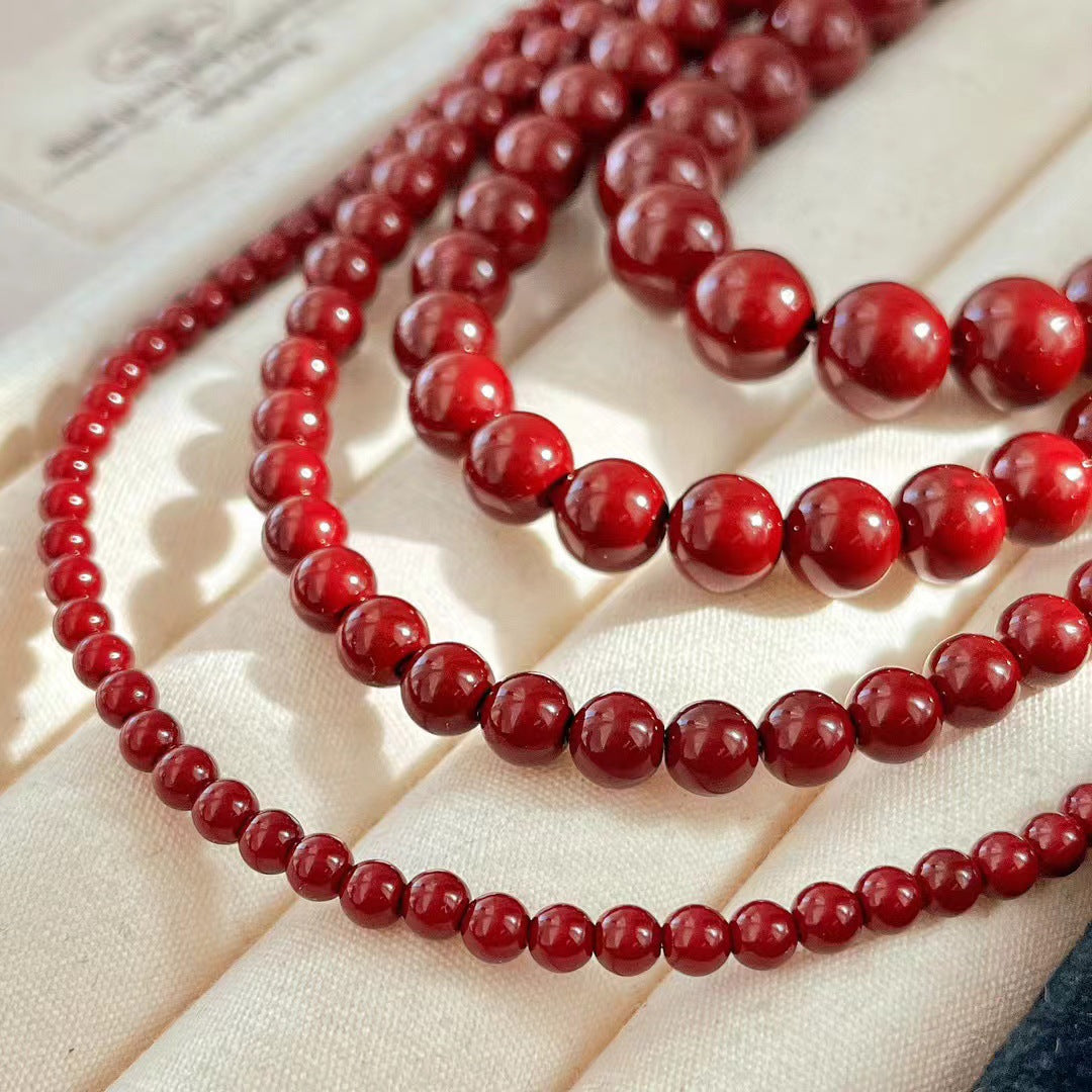Vintage Ancora Red Style Faux Pearl Necklace High Quality Clavicle Chain Necklace