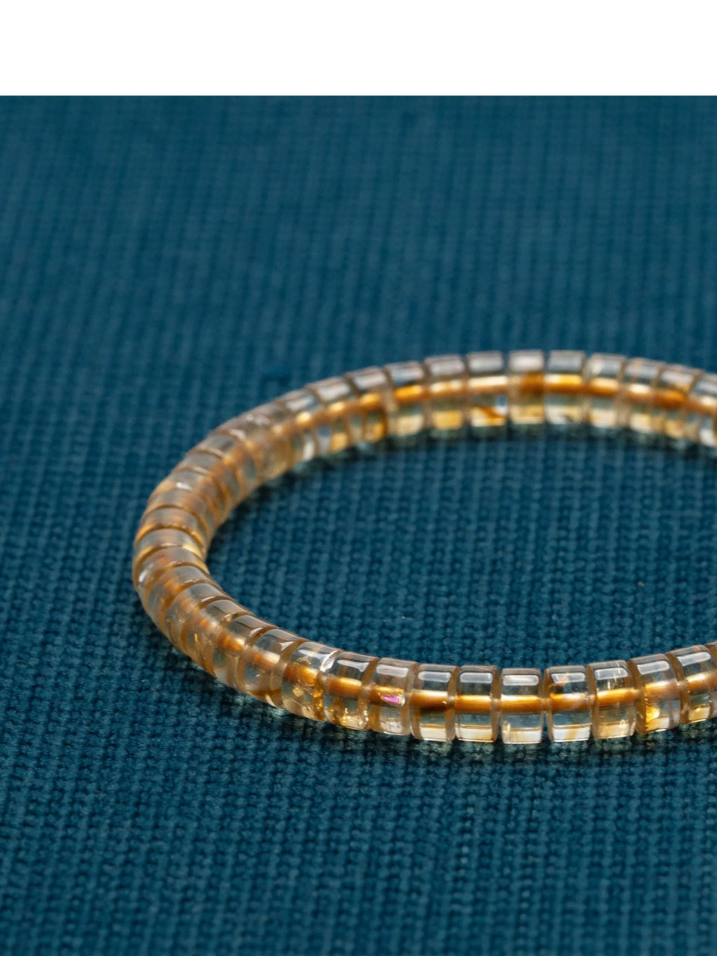 Natural Yellow Himalayan Quartz Straight-Cut Thin Slice Bracelet
