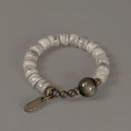 Tibetan Yak Bone & Golden Obsidian Bracelet with Brass Accents – For Strength & Protection