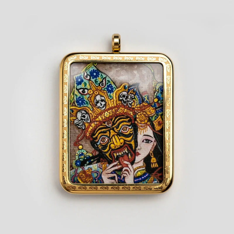 Tibetan Thangka  Amulet Talisman Pendant Necklace (35mm*45mm)