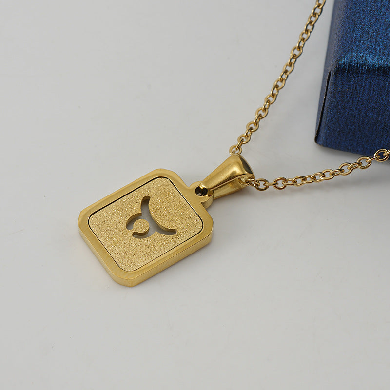 New Zodiac Sign Necklace – 12 Constellations Gold-Tone Titanium Steel Pendant