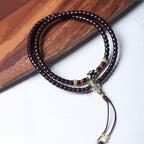 Cinnabar-Infused Star and Moon Bodhi 108 Mala Beads Bracelet