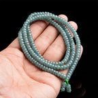 Natural Grade A Light Blue Jadeite 108 Abacus Bead Mala