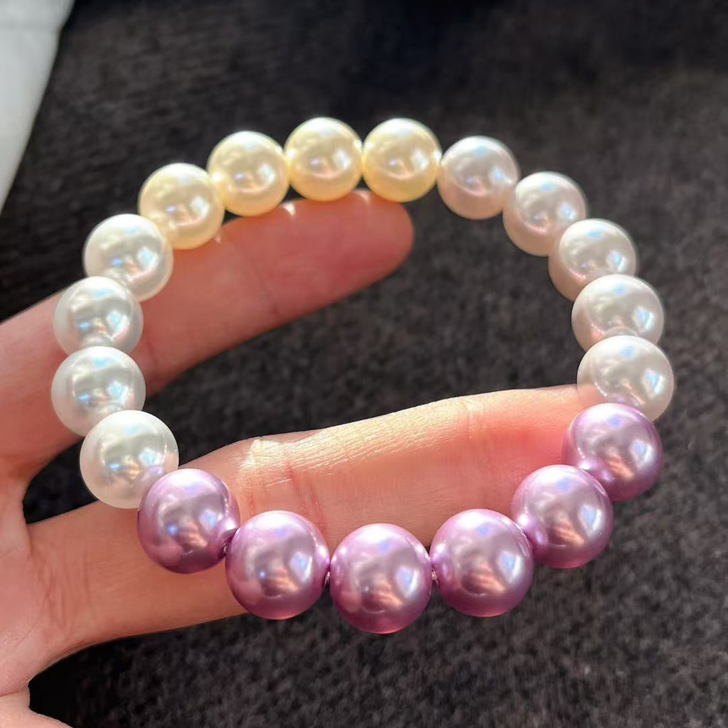 10mm High Quality Artificial Crystal Pearl Bracelet Gradient Color bracelet