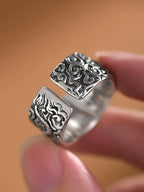 Buddha3bodhi Auspicious Dragon Playing with Pearl 925 Silver Ring