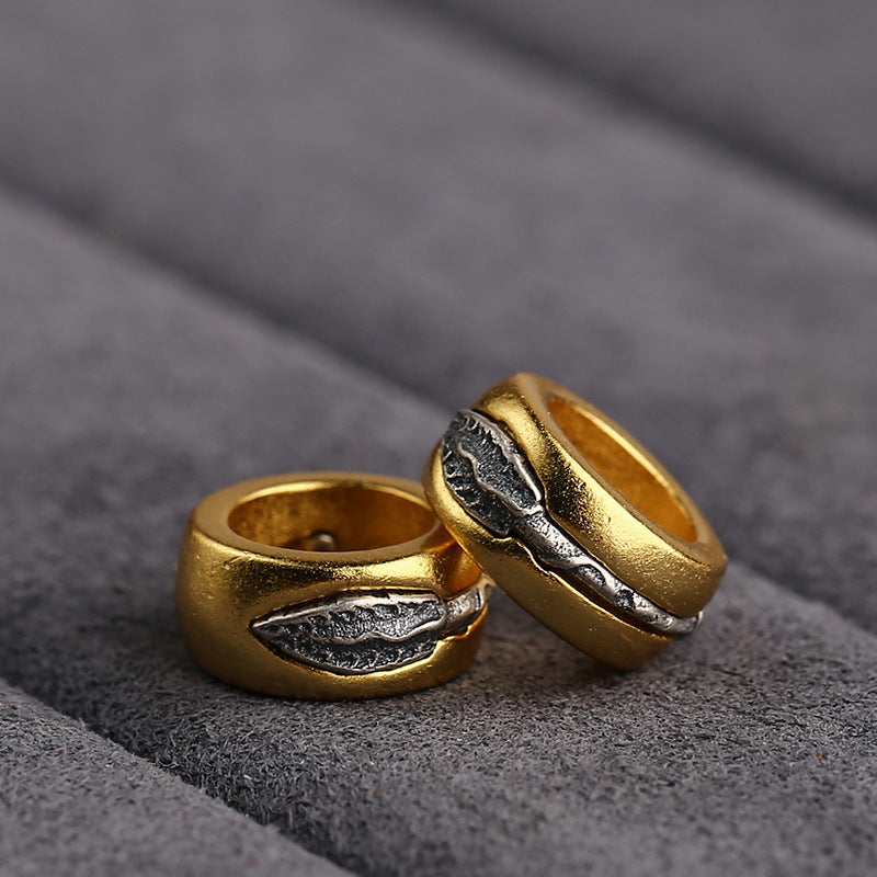 S925 Silver Vajra Pestle Running Ring Bead Spacer Silver-plated DIY Jewelry Accessories