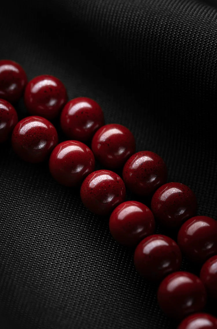Buddha3bodhi 6mm Cinnabar 108 Bead Mala High-Quality Prayer Beads
