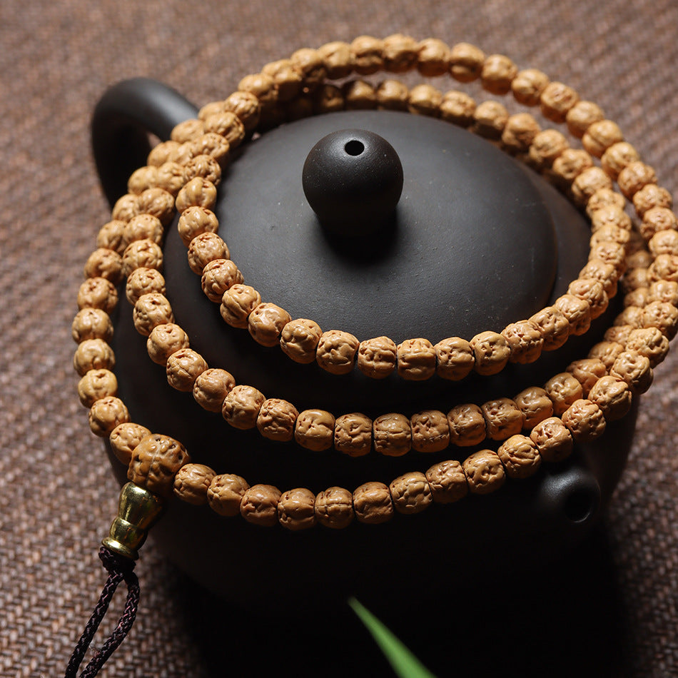Premium Tibetan Buddha Hand Rudraksha Bodhi 108 Mala – Unisex Bracelet