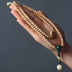 Tibetan Cypress Seed 108 Mala Beads Straight-Cut Tibetan-Style Ghost Face Bracelet