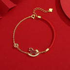 Red Agate "Ride into Wealth" Bracelet for Women with S925 Sterling Silver – Year of the Horse Gift