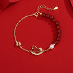 Year of the Horse Red Agate Bracelet with 925 Sterling Silver – New Year Good Luck Charm