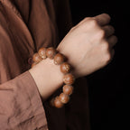 Natural Purple Golden Rat Wenwan Bracelet – Round Beads, Rat Front Cat Back Design