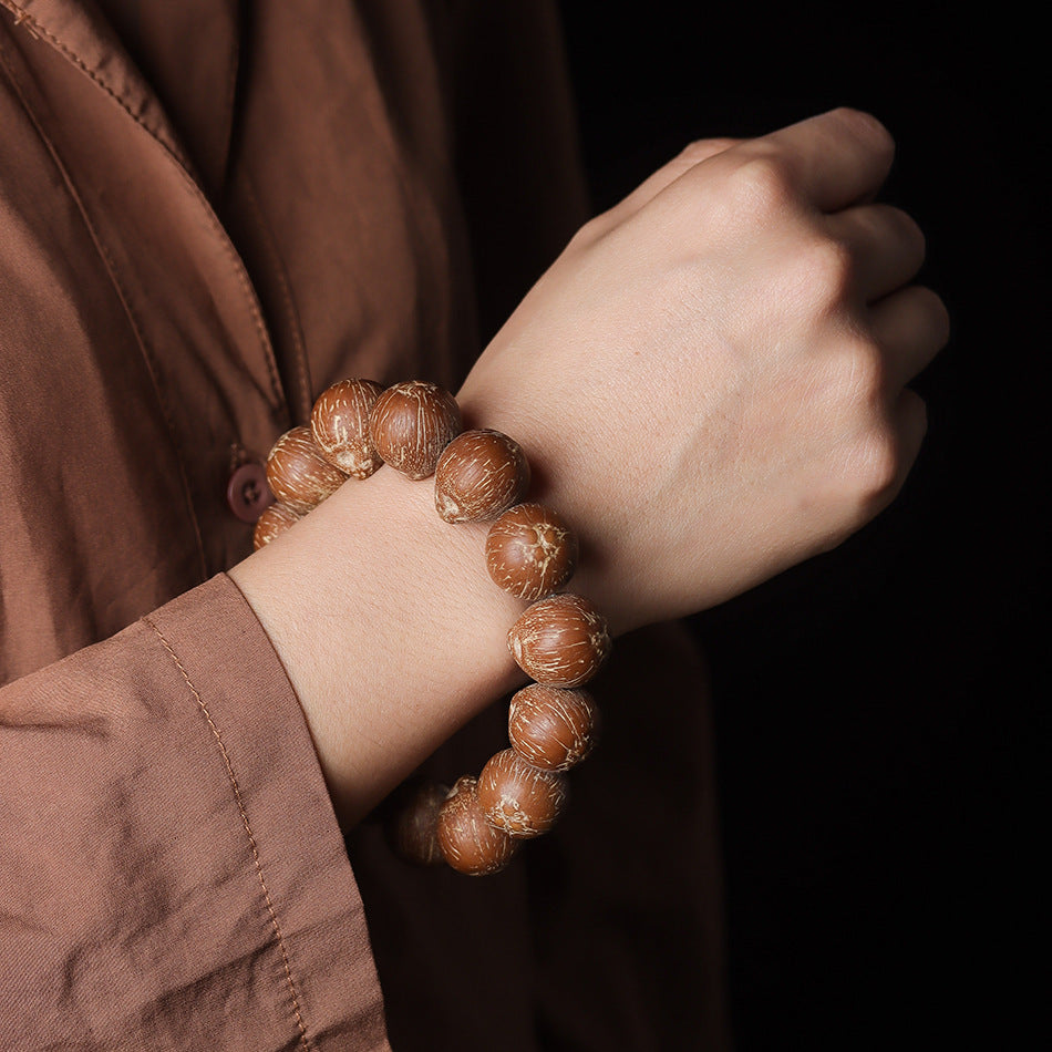 Natural Purple Golden Rat Wenwan Bracelet – Round Beads, Rat Front Cat Back Design
