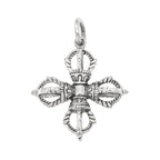 925 Sterling Silver Delicate Vajra Cross Necklace