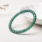 Natural Blue Water Jade Straight-Cut Bracelet - Exquisite Barrel Bead Single Strand for Women