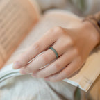 Natural A-Grade Icy Blue Jadeite Ring | Buddha3bodhi Spiritual Couple Rings