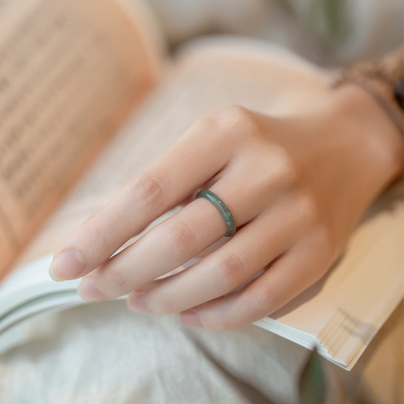 Natural A-Grade Icy Blue Jadeite Ring | Buddha3bodhi Spiritual Couple Rings