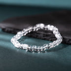 Tibetan Angled Cut Natural White Crystal, Pearl, Moonstone & Aquamarine Bracelet