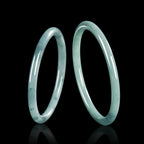 Natural Blue Water Jadeite Bangle for Women – A-Grade Jade, Elegant Round Bracelet