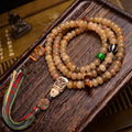 Tibetan Sheep Horn 108 Mala Beads – Traditional Tibetan Buddhist Prayer Necklace