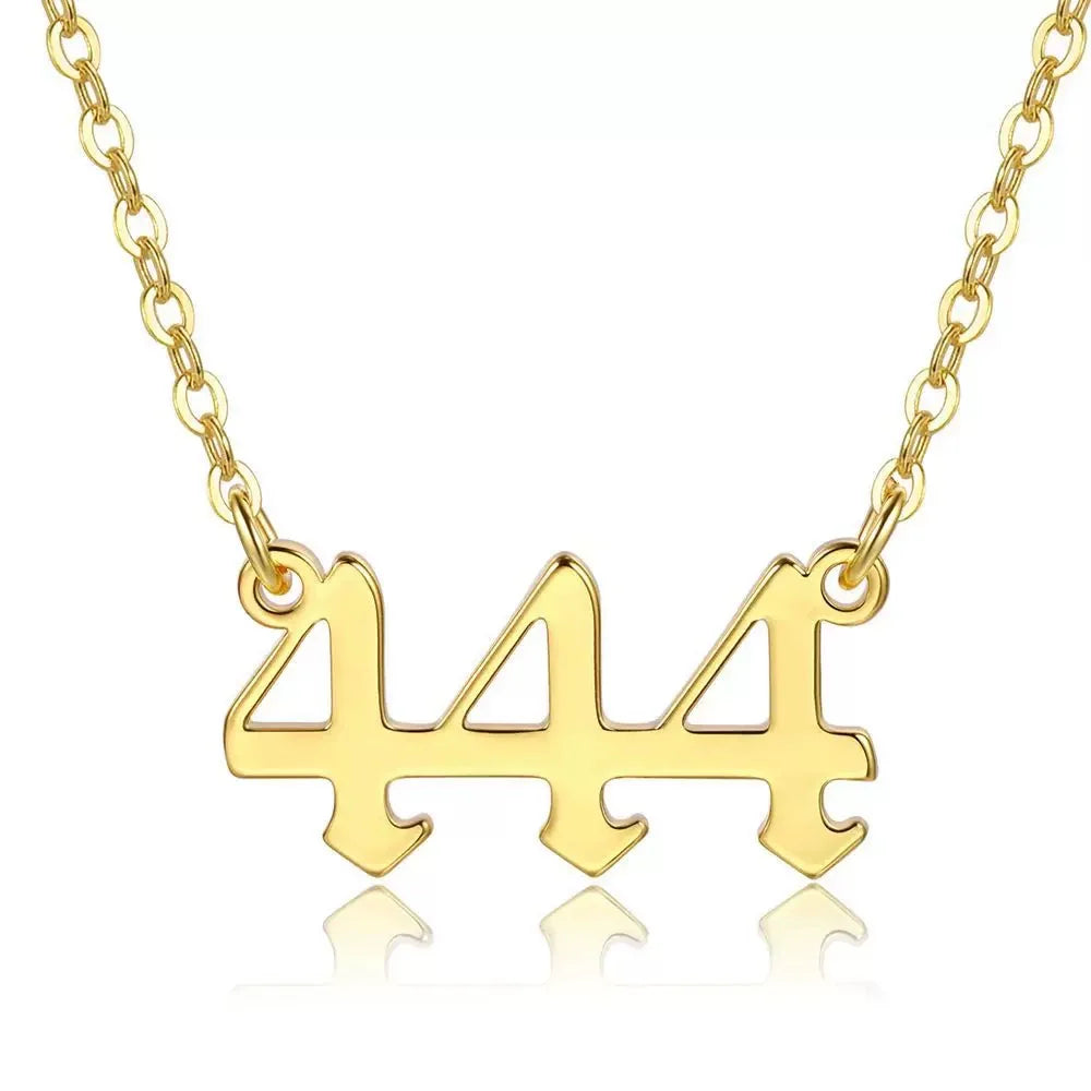Angel Number Zircon Gold-Plated Necklace – Handmade & Radiantly Divine
